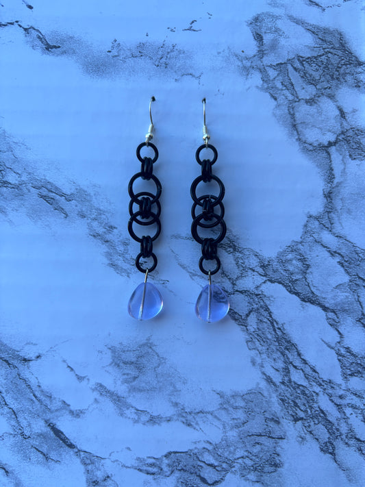 Helm Earrings - Violet Beads